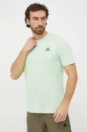 Koszulki męskie - adidas t-shirt bawełniany męski kolor zielony gładki - miniaturka - grafika 1