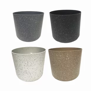 Doniczka osłonka plastikowa okrągła mix 14 x 12 cm - Donice - miniaturka - grafika 1