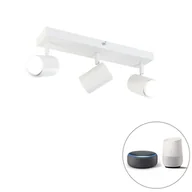 Lampy sufitowe - QAZQA Inteligentna lampa sufitowa biała prostokątna z 3 Wifi GU10 - Jeana - miniaturka - grafika 1