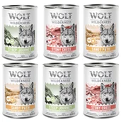 Mokra karma dla psów - Mieszany pakiet próbny Wolf of Wilderness Adult - 6 x 400 g: Drób z wołowiną, drób z kurczakiem, drób z jagnięciną - miniaturka - grafika 1