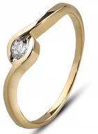 Pierścionki - PIĘKNY ZŁOTY PIERŚCIONEK ZARĘCZYNOWY OCCHIO 585 - miniaturka - grafika 1
