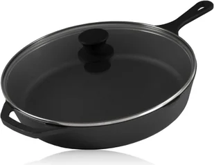 BBQ-Toro żeliwna patelnia grillowa Ø 30 cm ze szklaną pokrywą patelnia do smażenia - Patelnie - miniaturka - grafika 1