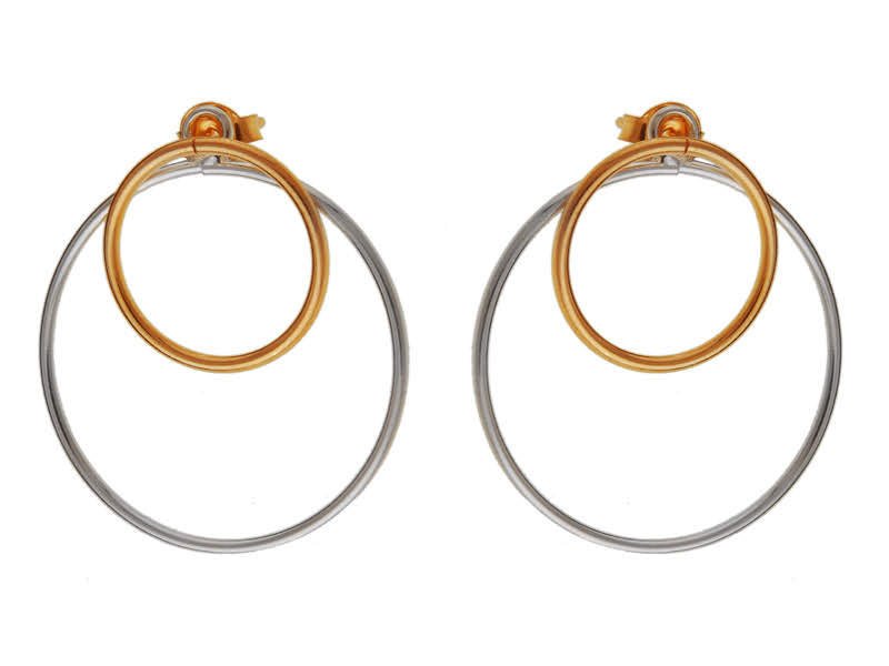 KOLCZYKI POZŁACANE KOŁA KÓŁKA OPONKI TRIBAL k2156 - 2,8 g.