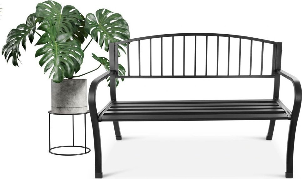 Bauerkraft Ławka ogrodowa z oparciem parkowa na taras balkon metalowa konstrukcja