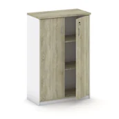 Szafy biurowe - B2B Partner Szafa biurowa Mirelli A+, 800 x 400 x 1200 mm, biały/dąb sonoma 437492 - miniaturka - grafika 1