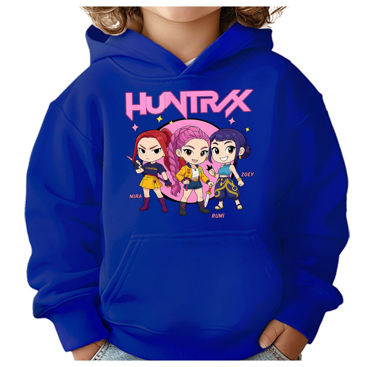 BLUZA DZIECIĘCA KPOP DEMON HUNTERS HUNTRIX 104 Z KAPTUREM BAWEŁNIANA