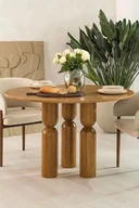 Stoły - Okrągły stół jadalniany dębowy stół do kuchni w stylu japandi - miniaturka - grafika 1