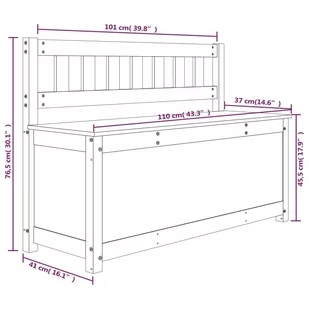Lumarko Ławka, biała, 110x41x76,5 cm, lite drewno sosnowe - Ławki do przedpokoju - miniaturka - grafika 10