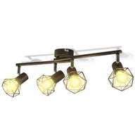 Lampy sufitowe - vidaXL Reflektor sufitowy w industrialnym stylu z 4 żarówkami LED - miniaturka - grafika 1