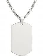 Łańcuszki - SREBRNY ŁAŃCUSZEK MĘSKI NIEŚMIERTELNIK STAL CHIRURGICZNA 316L GRAWER - miniaturka - grafika 1