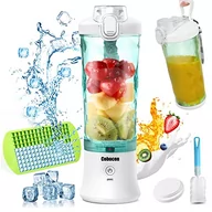 Blendery kielichowe - Mikser do smoothie Maker To Go, przenośny mikser stojący z 6 ostrzami ze stali nierdzewnej, z pokrywką podróżną, przenośny blender USB, butelka 600 ml, wodoszczelny - miniaturka - grafika 1