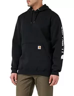 Bluzy męskie - Carhartt Męska bluza z kapturem o luźnym kroju z logo, czarny, S - miniaturka - grafika 1