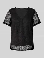 Koszulki i topy damskie - T-shirt o kroju regular fit z efektem podpalania model ‘MAYA’ - miniaturka - grafika 1
