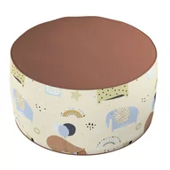 Pufy i podnóżki - Puf dwukolorowy Coli, beżowy, 50x25 cm, Magic Collection - miniaturka - grafika 1