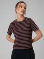 Koszulki i topy damskie - 4F T-shirt regular gładki damski - brązowy XXL - miniaturka - grafika 1