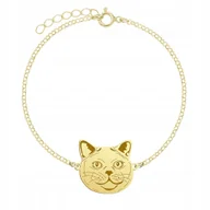 Bransoletki - Bransoletka Złota Kot Brytyjski Krótkowłosy 925 Prezent Biżuteria GRAWER - miniaturka - grafika 1