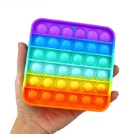 Zabawki zręcznościowe - Pop it, zabawka sensoryczna antystresowa Push Pop Bubble gniotek, kwadrat, multi kolor - miniaturka - grafika 1