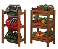 Regały - Drewniany Regał Na 3 Skrzynki 107X70X39 Rss Brązowy Do Spiżarni Sklepu / Wamar-Sosenka - miniaturka - grafika 1