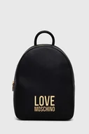 Plecaki - Love Moschino plecak damski kolor czarny mały z aplikacją - miniaturka - grafika 1
