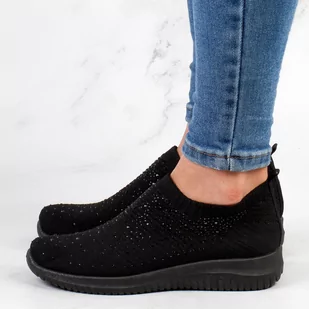 POTOCKI Czarne sportowe buty damskie POTOCKI 16026 - Sneakersy damskie - miniaturka - grafika 1