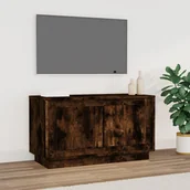 Szafki RTV - vidaXL Szafka pod TV, przydymiony dąb, 80x35x45 cm - miniaturka - grafika 1