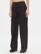 Spodnie sportowe damskie - Calvin Klein Jeans Spodnie materiałowe Loose Logo Aop Cargo Pant J20J222596 Czarny Regular Fit - miniaturka - grafika 1