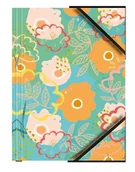 Teczki i skoroszyty - Teczka A4 kartonowa z gumką narożną kwiaty (6szt) - miniaturka - grafika 1