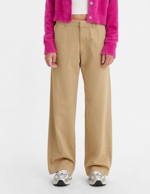Spodnie damskie levis a4674 0001 baggy unbasic khaki beżowy