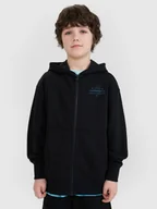 Bluzy dla chłopców - 4F Bluza dresowa rozpinana z kapturem chłopięca - czarna 122 (6-7 lat) - miniaturka - grafika 1