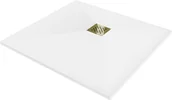 Brodziki prysznicowe - Mexen Stone+ brodzik kompozytowy kwadratowy 70 x 70 cm, biały, maskownica złota - 44107070-G - miniaturka - grafika 1