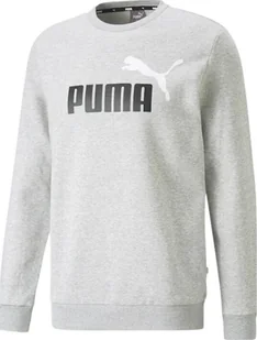 Bluza męska Puma ESS+ 2 Col Big Logo Crew FL szara 586762 04-S - Bluzy męskie - miniaturka - grafika 1