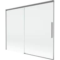 Parawany nawannowe - Mexen Rox parawan nawannowy 2-skrzydłowy rozsuwany 190 x 150 cm, transparent, gun metal - 8C9-190-001-95-00 - miniaturka - grafika 1