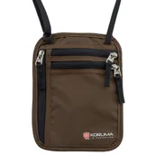 Etui na dokumenty i karty - Dyskretna antykradzieżowa saszetka na dokumenty z ochroną RFID (brąz) - miniaturka - grafika 1