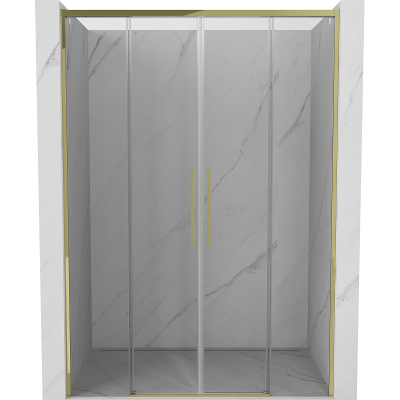 Mexen Rox drzwi prysznicowe rozsuwane 150 cm, transparent, złote - 8C2-150-002-50-00