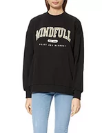 Swetry damskie - NA-KD Mindfull Printed Sweter Koszulka damska, czarny, XXS - miniaturka - grafika 1