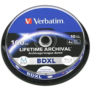 Płyta BD-XL Verbatim M-Disc 100GB 4X Inkjet Printable 10szt 43850 - Nośniki danych - miniaturka - grafika 1