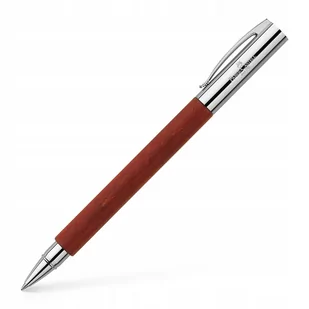 Faber Castell Ambition 148111 pióro kulkowe, grubość końcówki metalowej 0,7 mm, wykonane z drewna gruszy, kolor brązowy/srebrny, w zestawie z opakowaniem na prezent - Pióra kulkowe - miniaturka - grafika 1