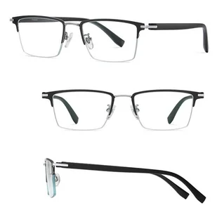 Ultralekkie tytanowe okulary zerówki z filtrem Blue Light do komputera Czarny/Srebrny TN826B - Okulary korekcyjne, oprawki, szkła - miniaturka - grafika 1