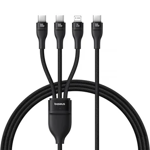 3w1 Kabel przewód Flash Series 3 100W USB-C - 2x USB-C iPhone Lightning 1.5m - czarny BASEUS - Kable USB - miniaturka - grafika 1