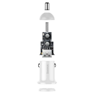 Baseus Grain Pro ładowarka samochodowa 2x USB 4,8 A biały (CCALLP-02) - Ładowarki samochodowe - miniaturka - grafika 7