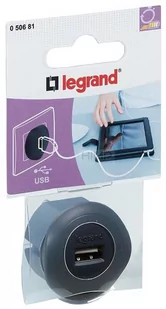 ŁADOWARKA WTYCZKOWA 1 x USB A - CZARNA Legrand 50681 - Ładowarki do telefonów - miniaturka - grafika 1