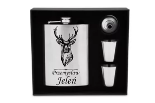 Piersiówka Stalowa 240Ml Z Grawerem Prezent Zestaw - Piersiówki - miniaturka - grafika 1