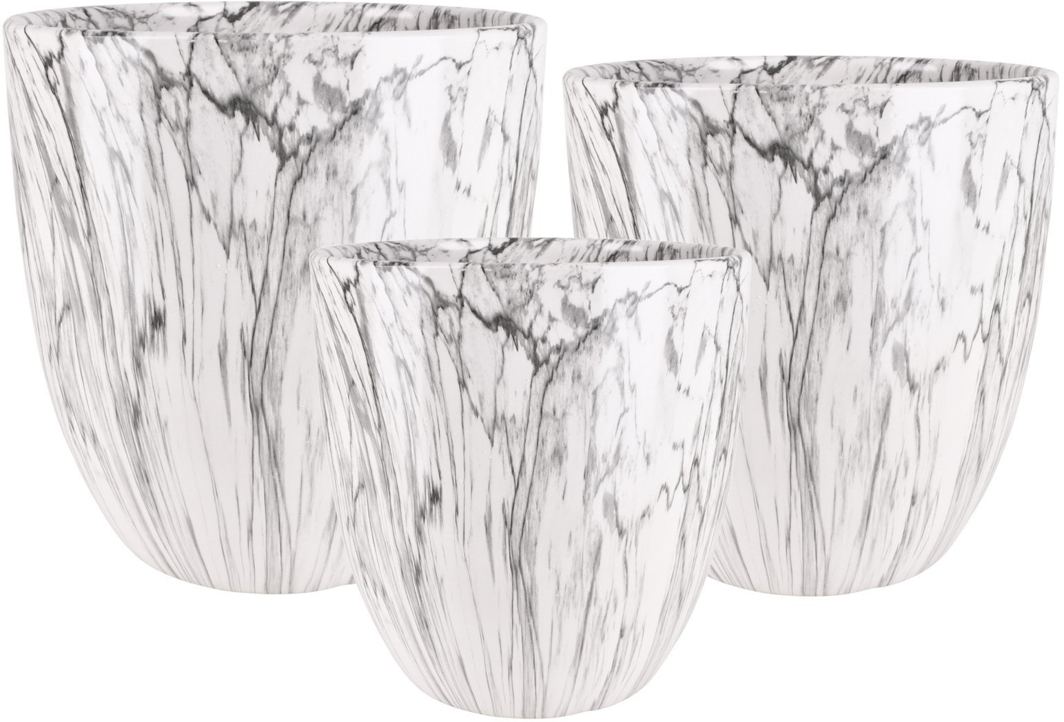 Direct Home and Garden Zestaw 3 szt Osłonka ceramiczna LOME marmur