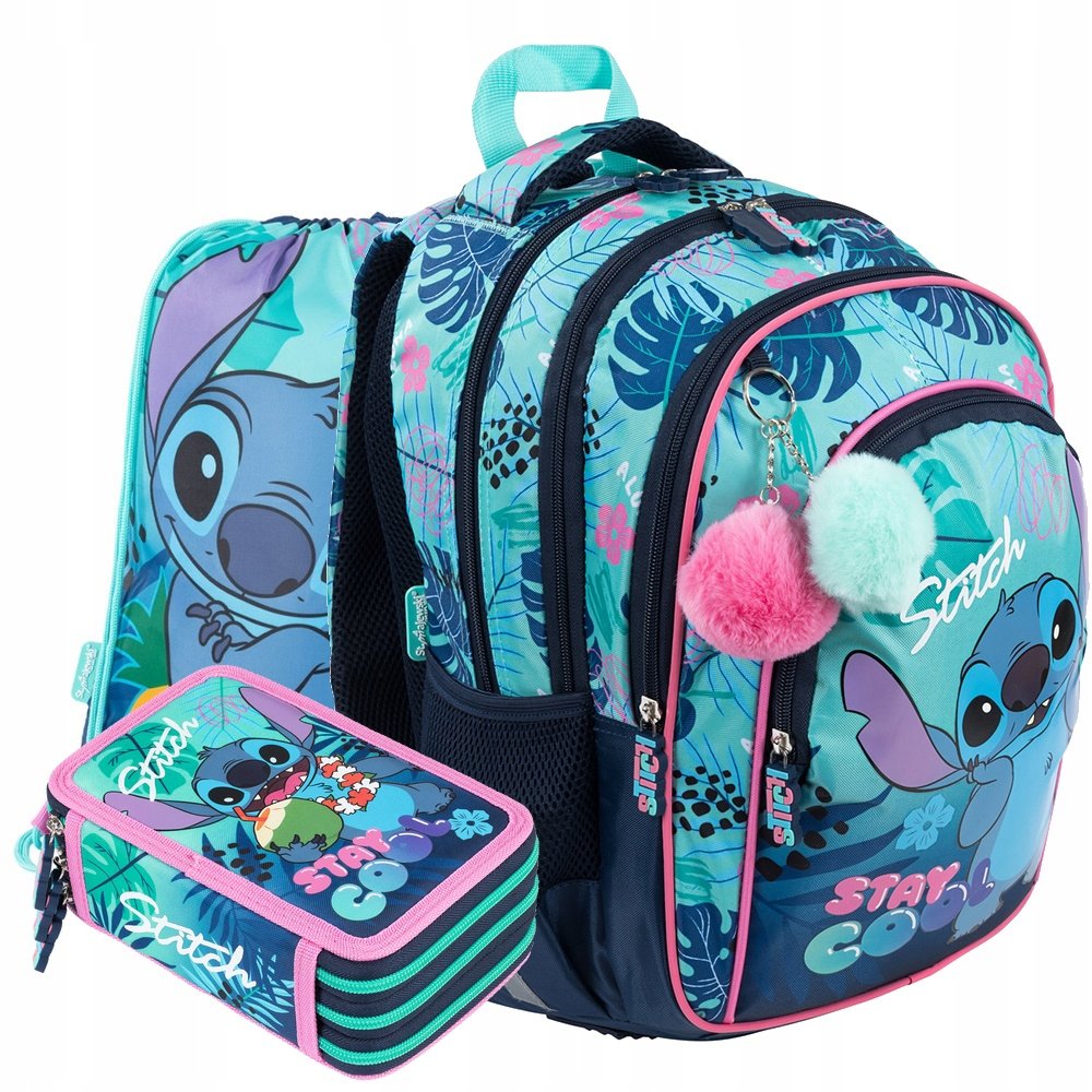 Zestaw Plecak tornister szkolny 4-komorowy Disney Lilo i Stitch Stay Cool