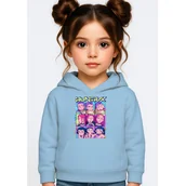 Bluzy dla dziewczynek - BLUZA DZIECIĘCA K-POPOWE ŁOWCZYNIE DEMONÓW HUNTRIX 122-128 Z KAPTUREM - miniaturka - grafika 1