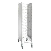 Wózki na żywność - Wózek na tace ze stali nierdzewnej z panelami bocznymi, 12 poziomów, 1720 x 429 x 650 mm - miniaturka - grafika 1