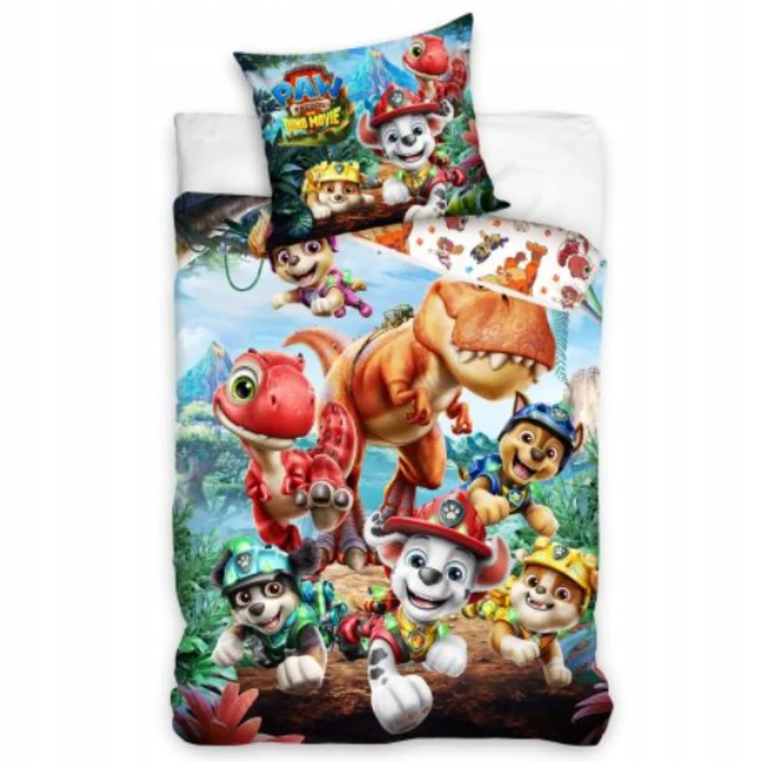 Pościel Paw Patrol Psi Patrol Dino 160x200 70x80 z Bohaterami dla Dziecka