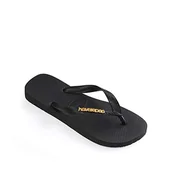 Klapki i japonki damskie - Havaianas Damskie japonki z logo, metaliczne, czarny, 41/42 EU - miniaturka - grafika 1