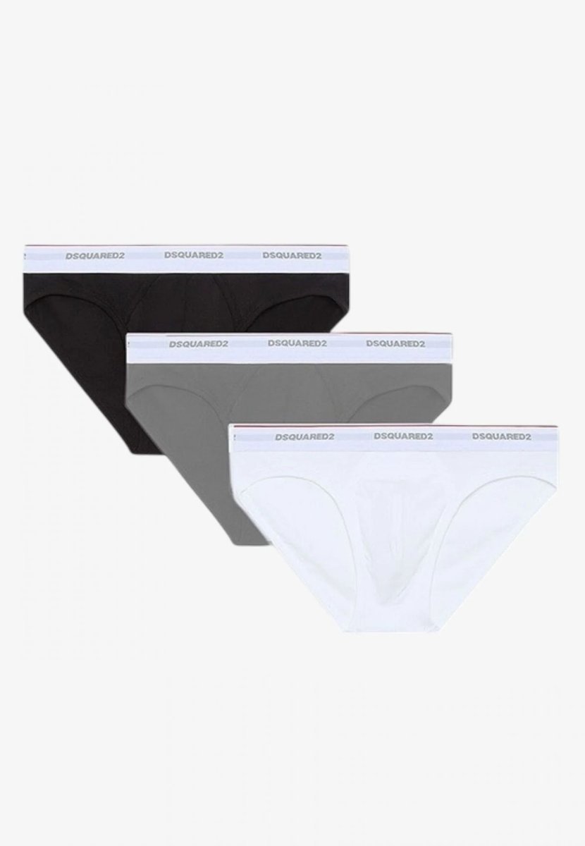bielizna parigamba męskie dsquared2 dcx300060 - 3-pack brief 984 biały/szary/czarny
