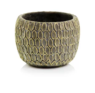 Osłonka stare złoto doniczka mosiądz 12x10 cm - Donice - miniaturka - grafika 1